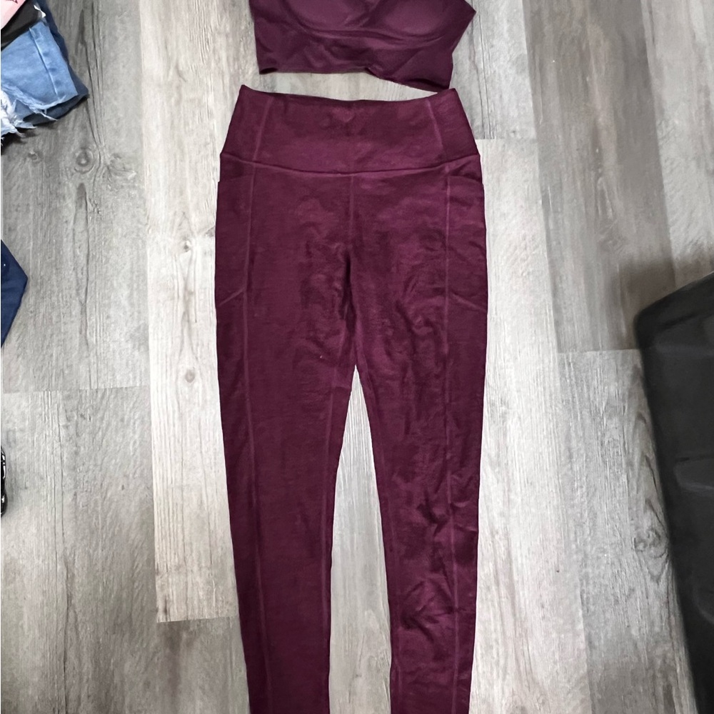 Victoria Secret Burgundy Workout Set